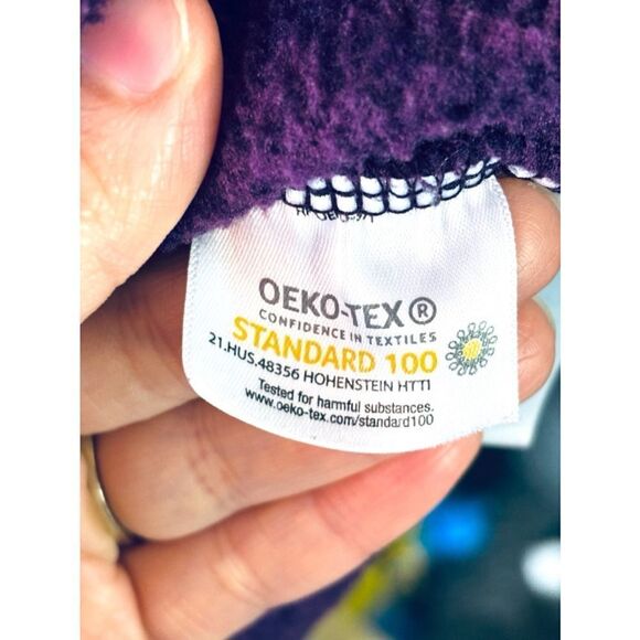 Lands’ End Women’s Size XS Heathered Purple Cowl Neck Fleece Pullover Sweater - Picture 12 of 13